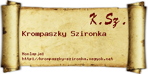 Krompaszky Szironka névjegykártya